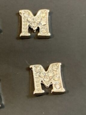 Letter M Or Mu Bling Charm For Floating Lockets